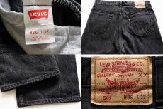 画像3: 90s USA製 Levi'sリーバイス 501 ブラック デニムパンツ w36 L32 (3)