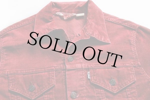 70s USA製 Levi'sリーバイス 70505 コーデュロイジャケット 赤 42