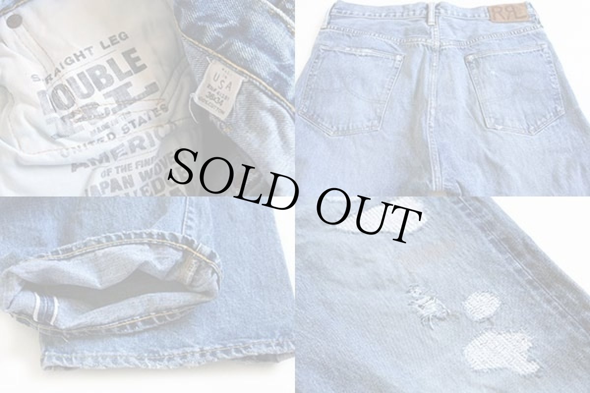 画像3: USA製 RRL ダブルアールエル ラルフローレン ダメージ加工 デニムパンツ w36 L34 (3)