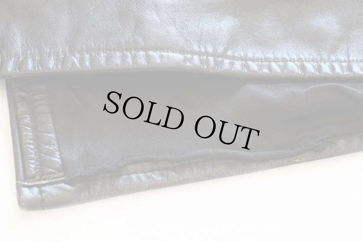 画像8: 60s UNKNOWN パッド入り シングルライダース レザージャケット 黒 (8)