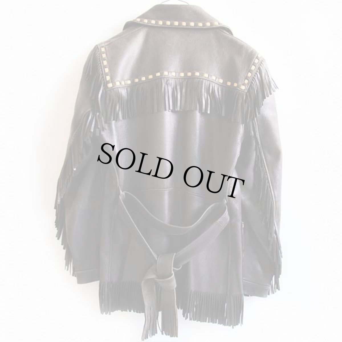 画像2: 60s CUSTOM COAT フリンジ ステッチ装飾 ディアスキン レザージャケット 焦げ茶 (2)