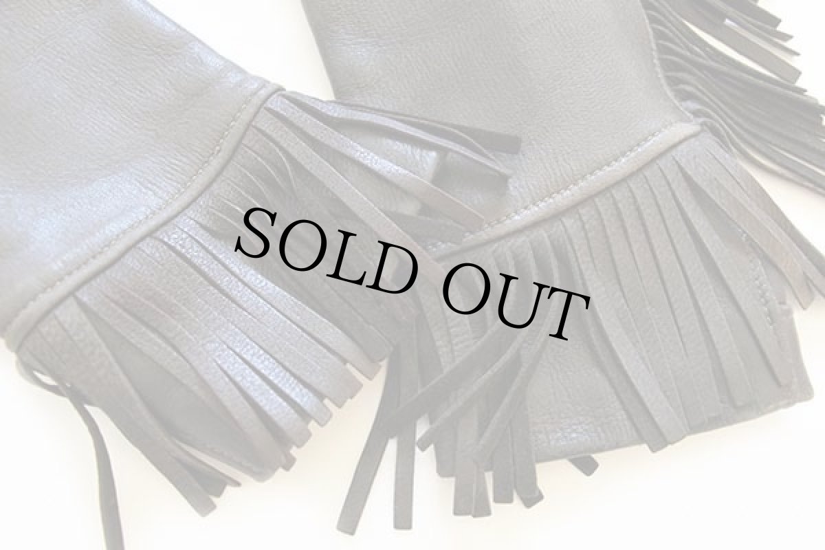 画像6: 60s CUSTOM COAT フリンジ ステッチ装飾 ディアスキン レザージャケット 焦げ茶 (6)