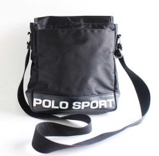 画像2: 90s POLO SPORTポロ スポーツ ラルフローレン ナイロン ショルダーバッグ 黒 (2)