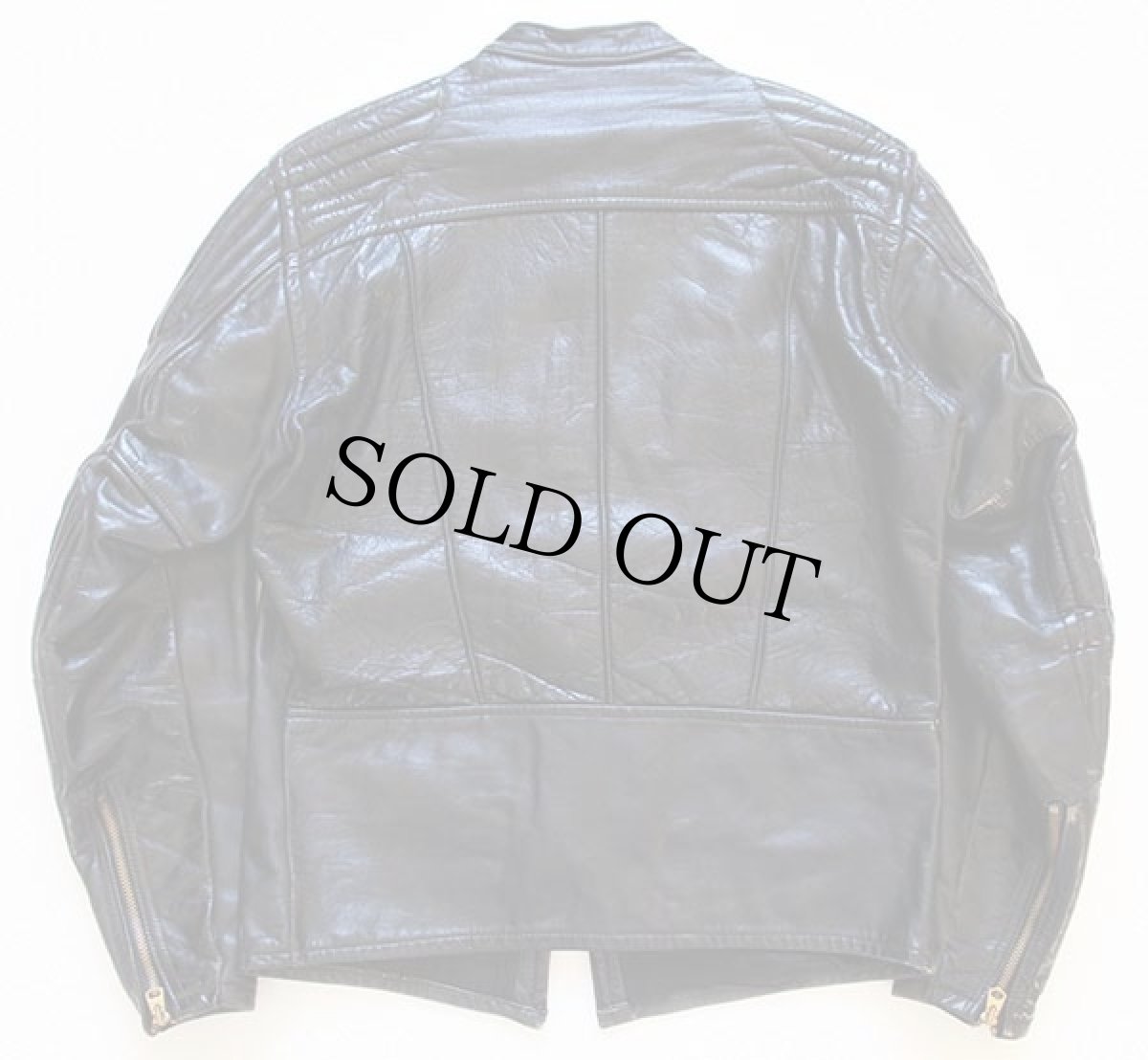 画像2: 60s UNKNOWN パッド入り シングルライダース レザージャケット 黒 (2)