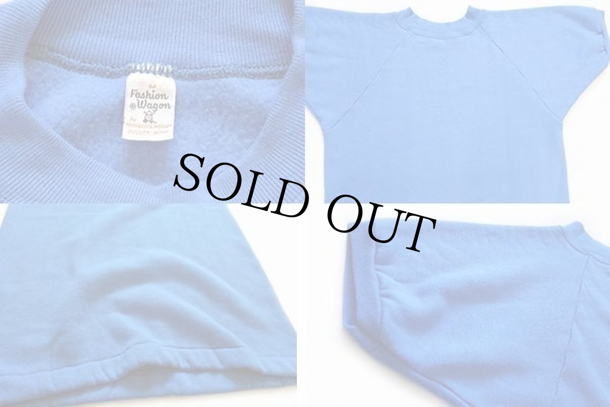 画像3: デッドストック★70s Fashion Wagon 半袖 スウェット ワンピース 青 M (3)