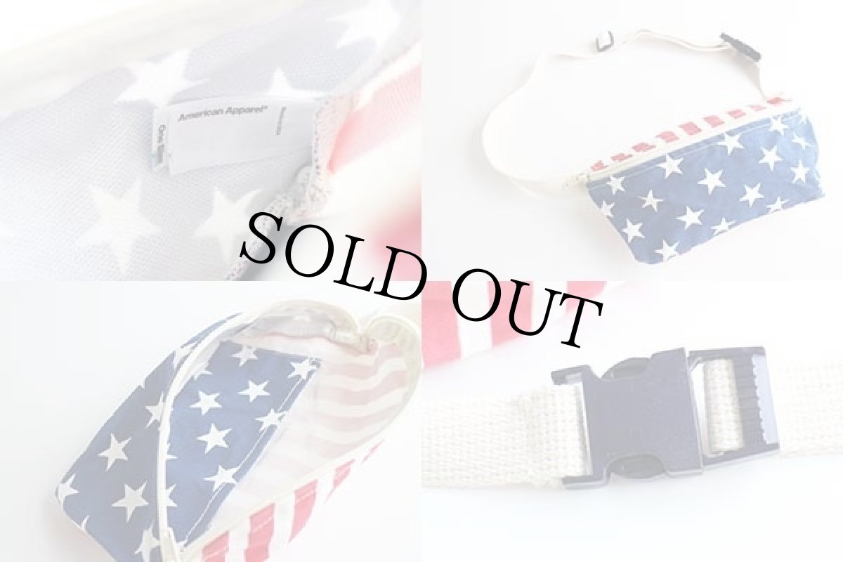 画像4: USA製 AMERICAN APPARELアメリカンアパレル 星条旗柄 コットン ウエストポーチ (4)
