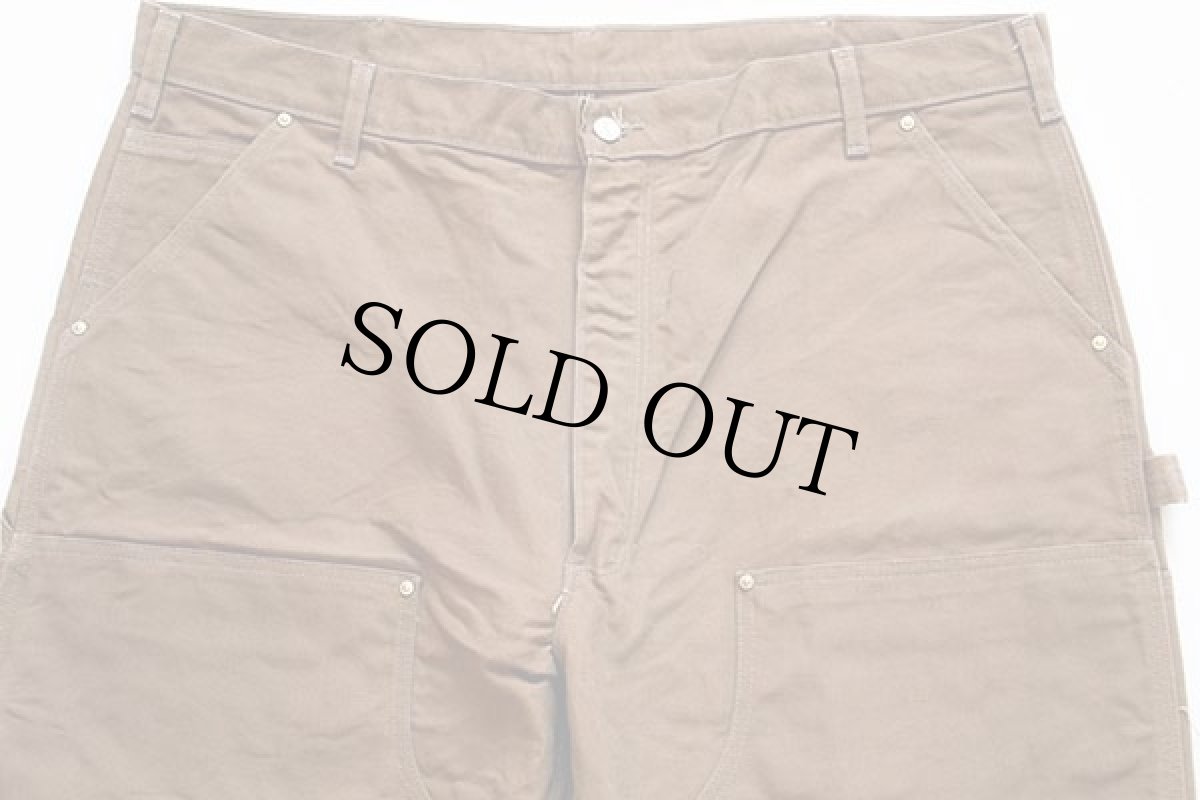 画像3: 00s USA製 carharttカーハート ダック地 ダブルニー ペインターパンツ 茶 w42 L34 (3)