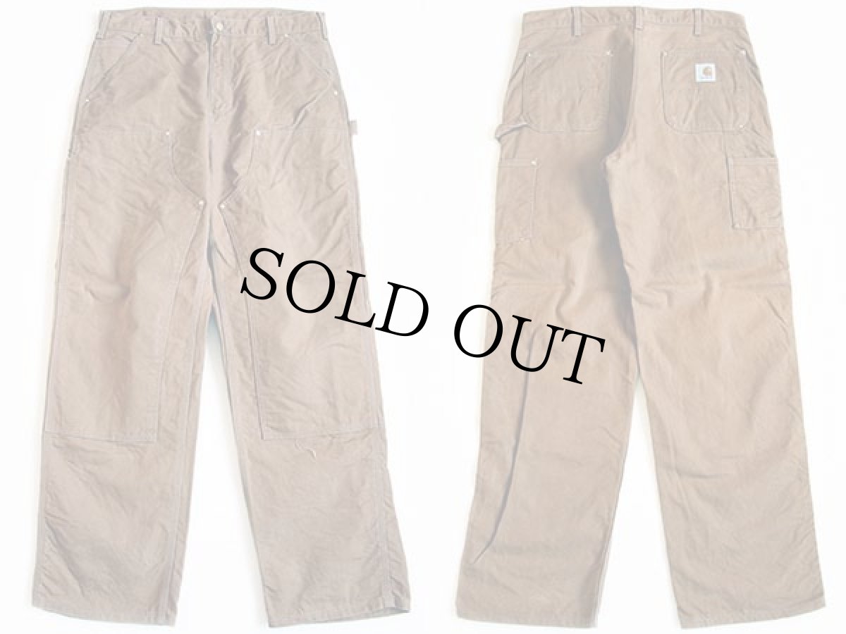 画像2: USA製 carharttカーハート ダック地 ダブルニー ペインターパンツ 茶 w36 L32 (2)