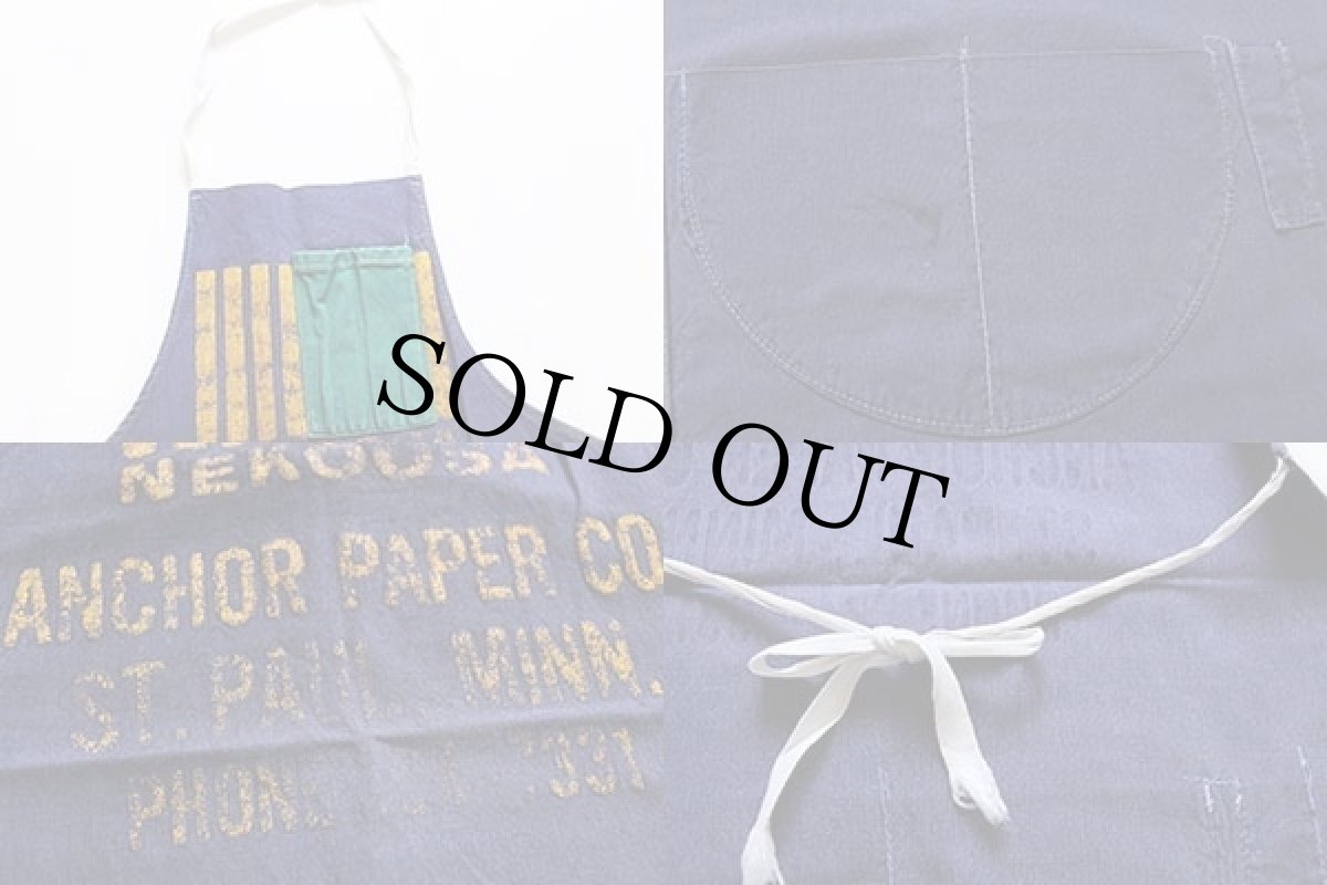 画像3: ビンテージ ANCHOR PAPER CO. キャンバス ワークエプロン 紺 (3)