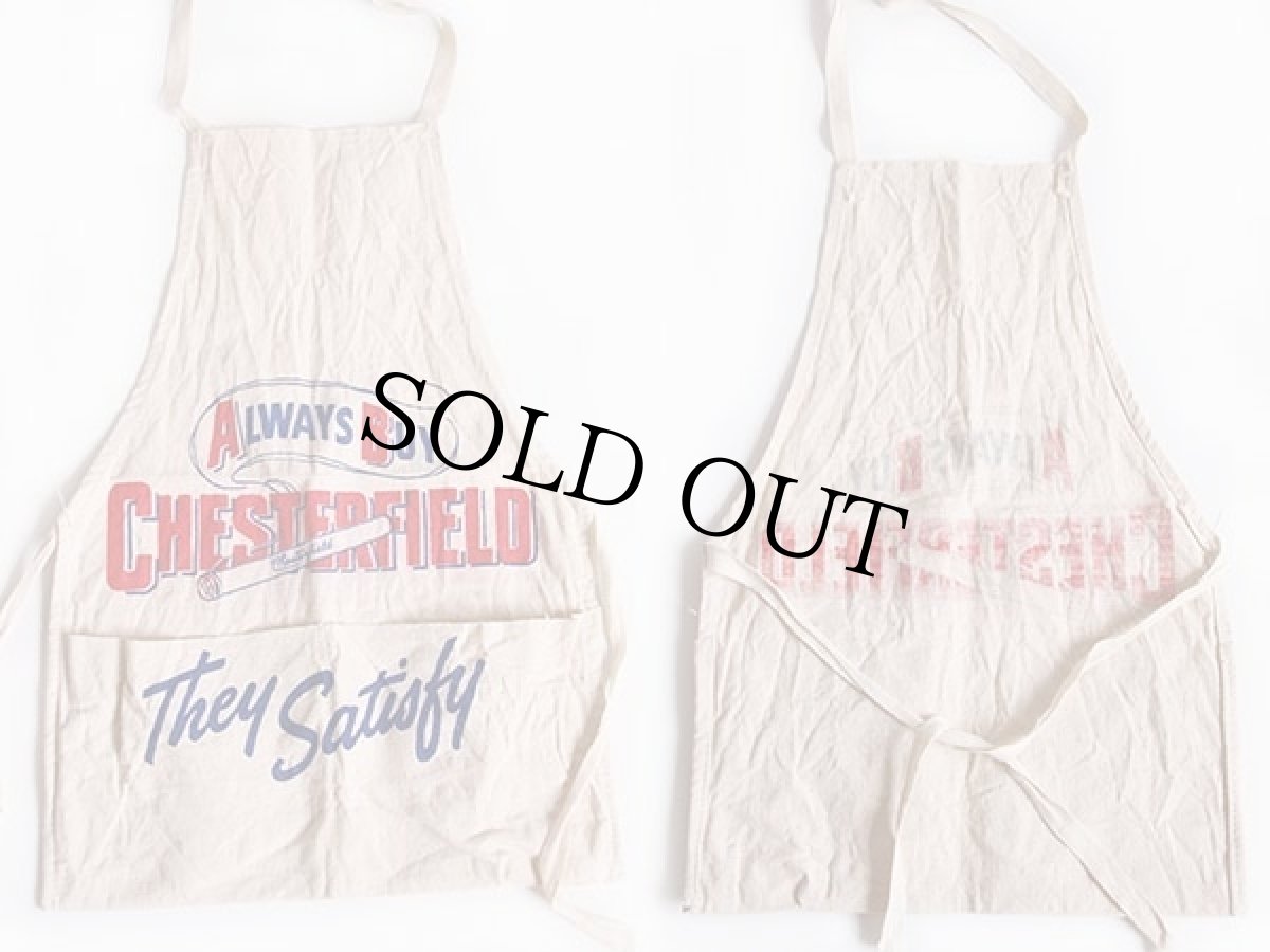 画像2: ビンテージ CHESTERFIELD タバコ キャンバス ワークエプロン 生成り (2)