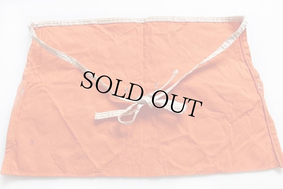 画像2: ビンテージ Lyfalum キャンバス ワークエプロン オレンジ★A 前掛け (2)