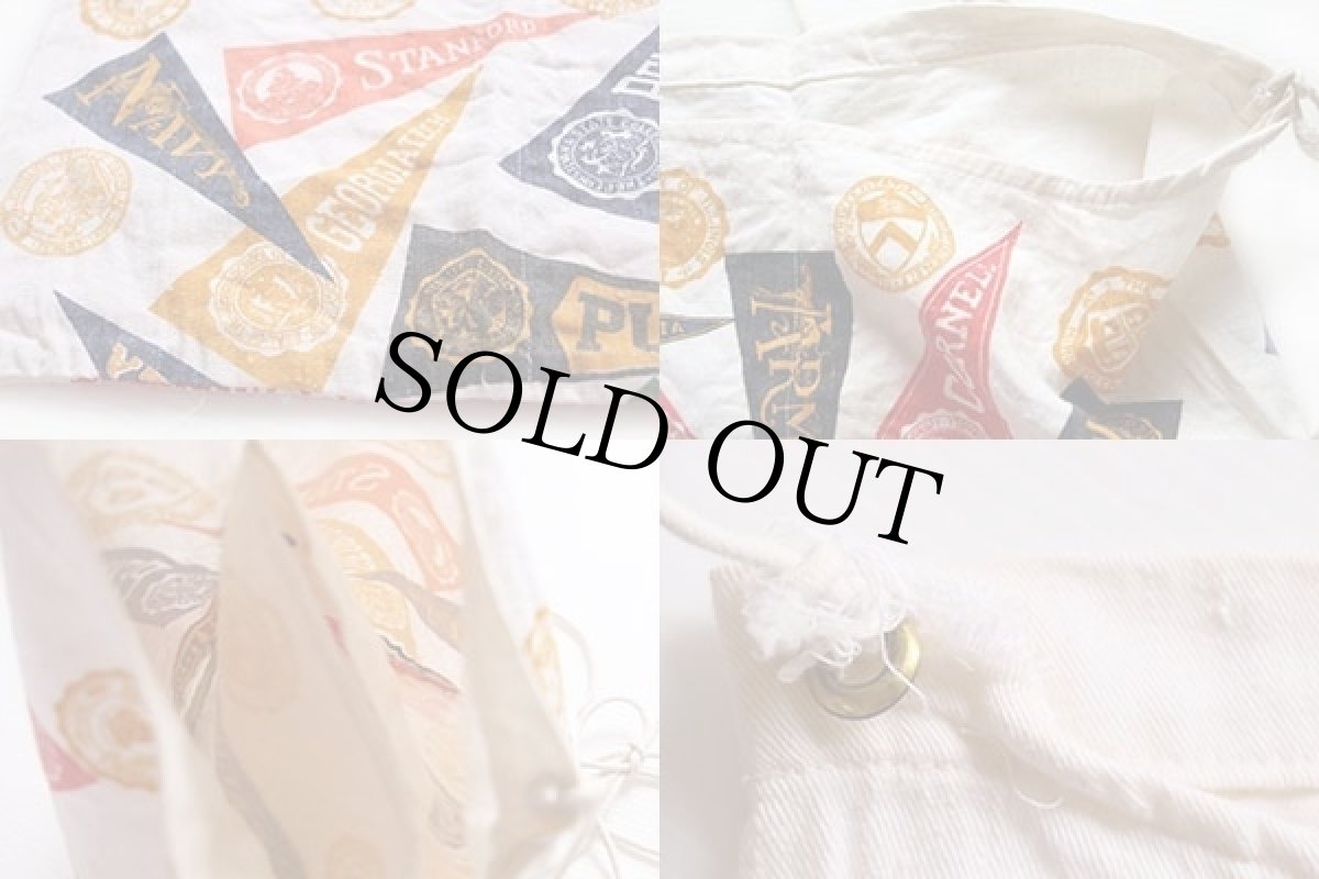 画像3: 60s カレッジ ペナント 染み込みプリント コットン エプロン★前掛け (3)