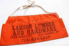 画像1: ビンテージ LARSON LUMBER AND HARDWARE ワークエプロン オレンジ★前掛け (1)