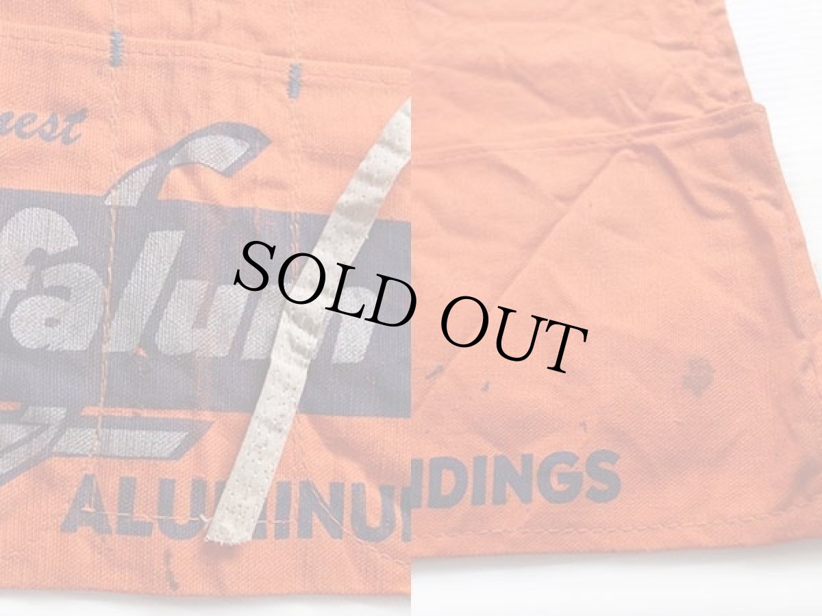 画像3: ビンテージ Lyfalum キャンバス ワークエプロン オレンジ★A 前掛け (3)