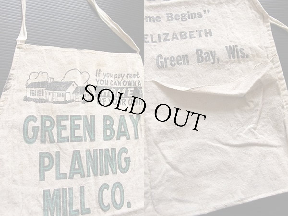 画像3: ビンテージ GREEN BAY PLANING MILL CO. キャンバス ワークエプロン 生成り (3)