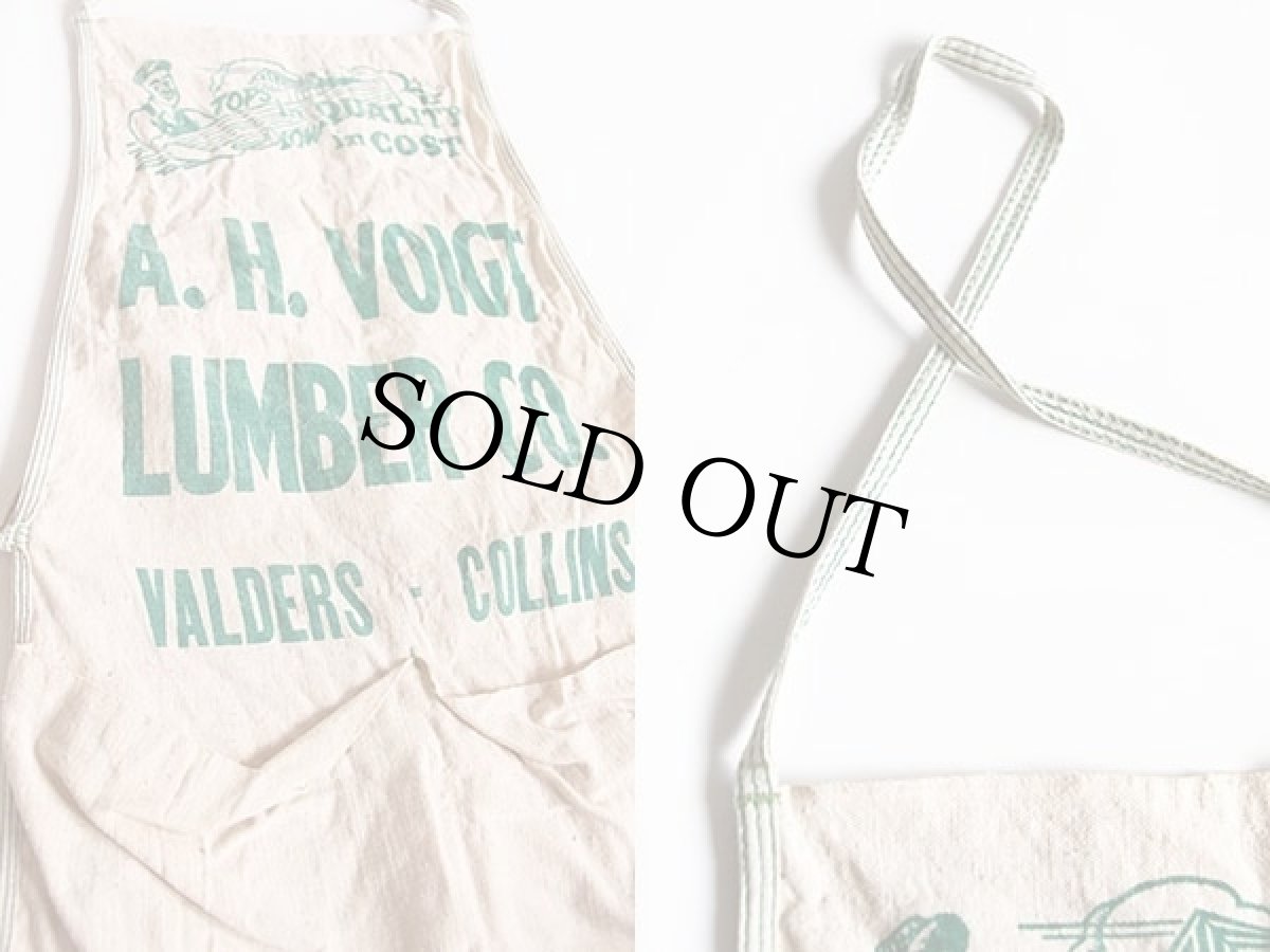 画像3: ビンテージ A.H.VOIGT LUMBER CO. キャンバス ワークエプロン 生成り (3)