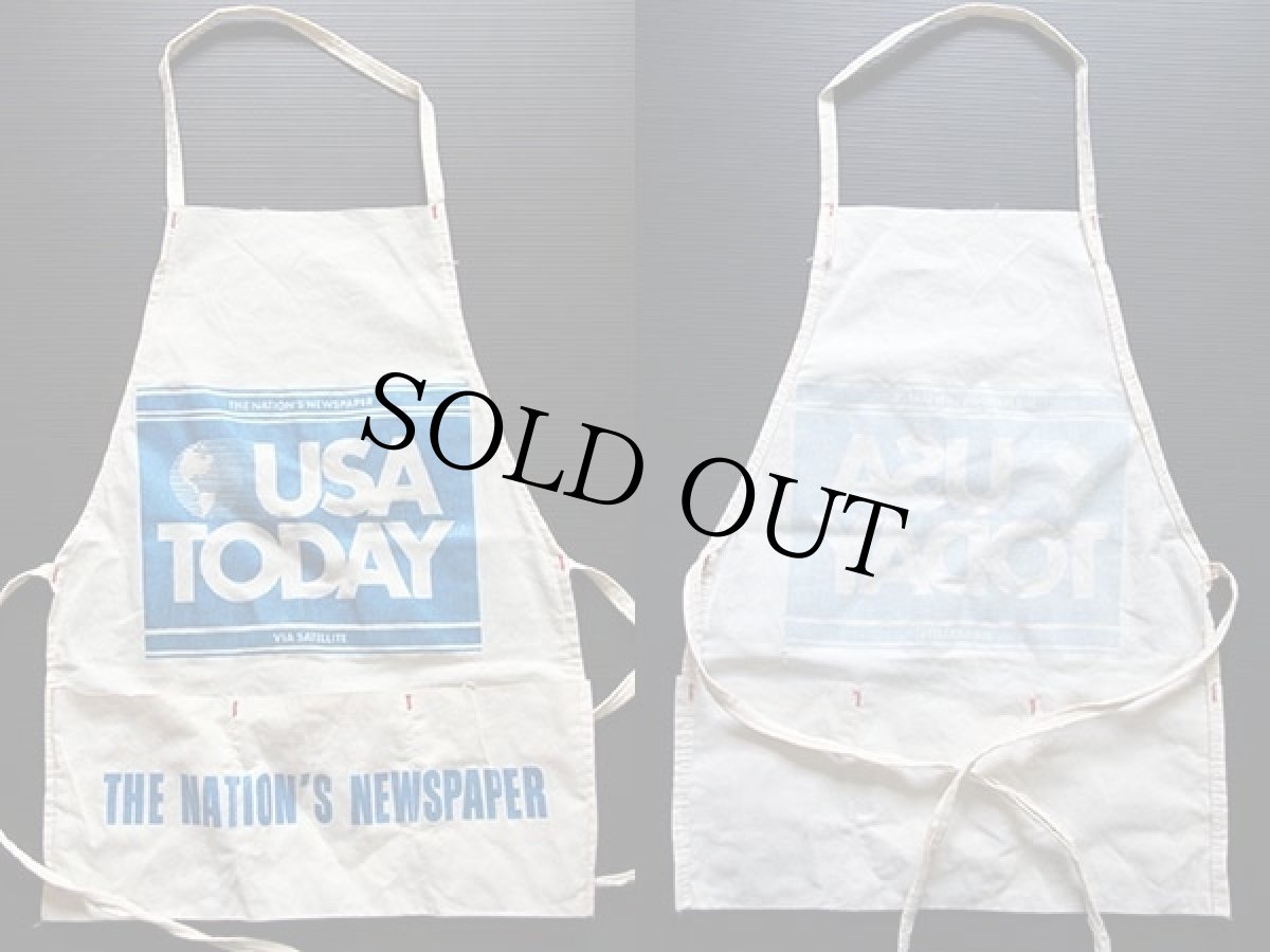 画像2: ビンテージ USA TODAY THE NATION'S NEWSPAPER キャンバス ワークエプロン 生成り★A (2)