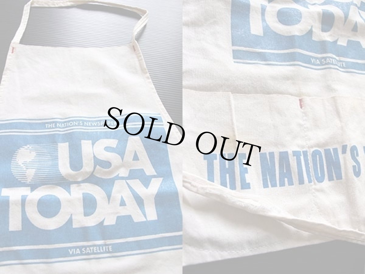 画像3: ビンテージ USA TODAY THE NATION'S NEWSPAPER キャンバス ワークエプロン 生成り★B  (3)