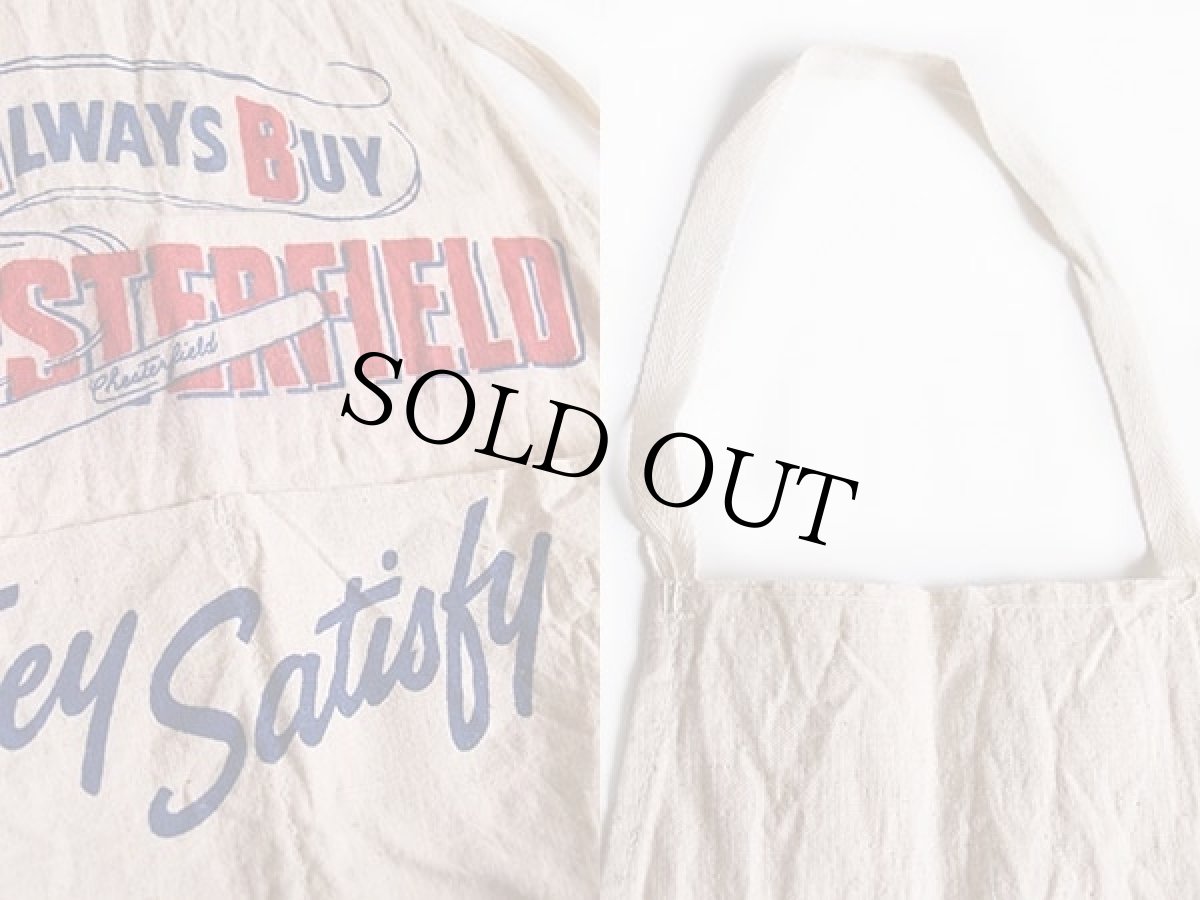 画像3: ビンテージ CHESTERFIELD タバコ キャンバス ワークエプロン 生成り (3)