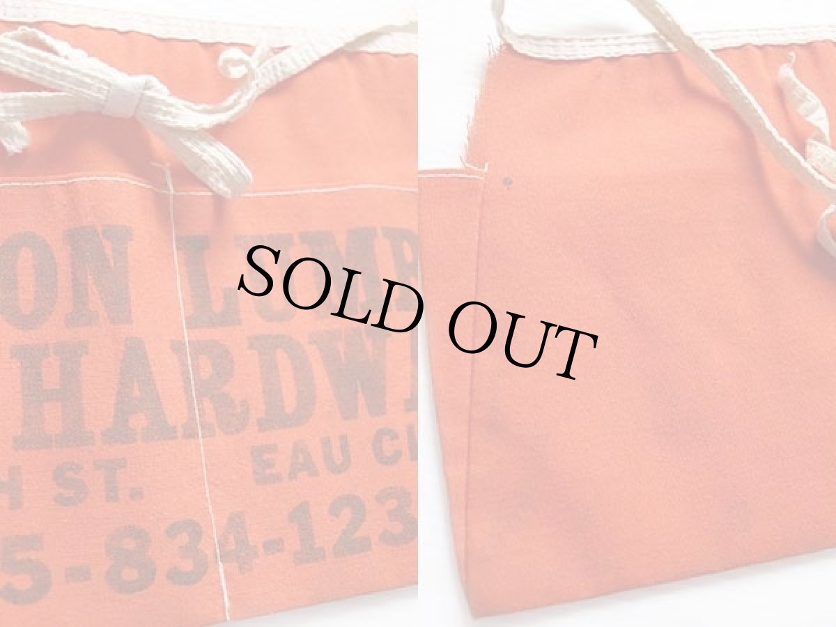 画像3: ビンテージ LARSON LUMBER AND HARDWARE ワークエプロン オレンジ★前掛け (3)