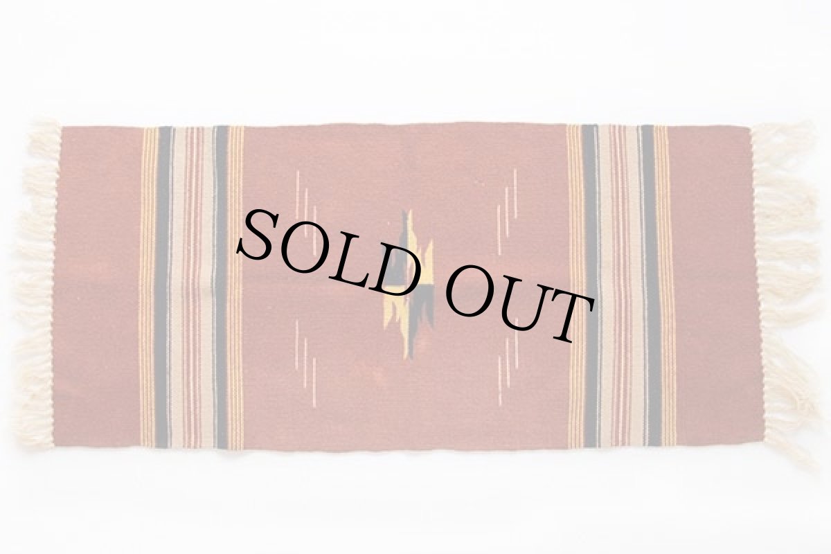 画像2: ビンテージ ネイティブ柄 チマヨ ラグ マット ブラウン (2)