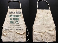 画像2: ビンテージ GREEN BAY PLANING MILL CO. キャンバス ワークエプロン 生成り (2)