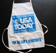 画像1: ビンテージ USA TODAY THE NATION'S NEWSPAPER キャンバス ワークエプロン 生成り★A (1)