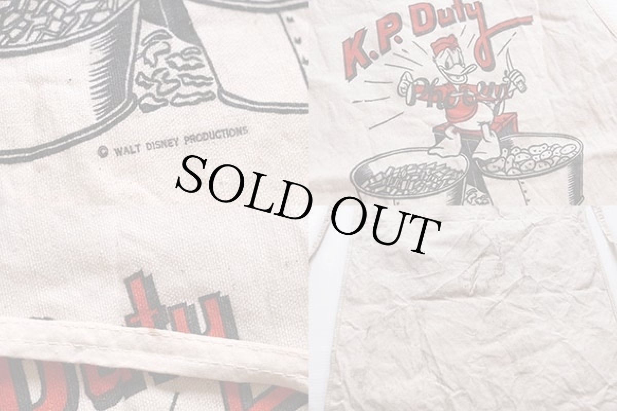 画像3: 40s K.P.Duty Phooey DISNEYディズニー ドナルドダック ミリタリー キャンバス ワークエプロン★A (3)