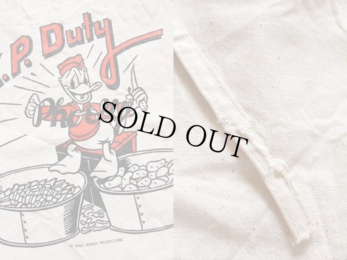 画像3: 40s K.P.Duty Phooey DISNEYディズニー ドナルドダック ミリタリー キャンバス ワークエプロン★B (3)