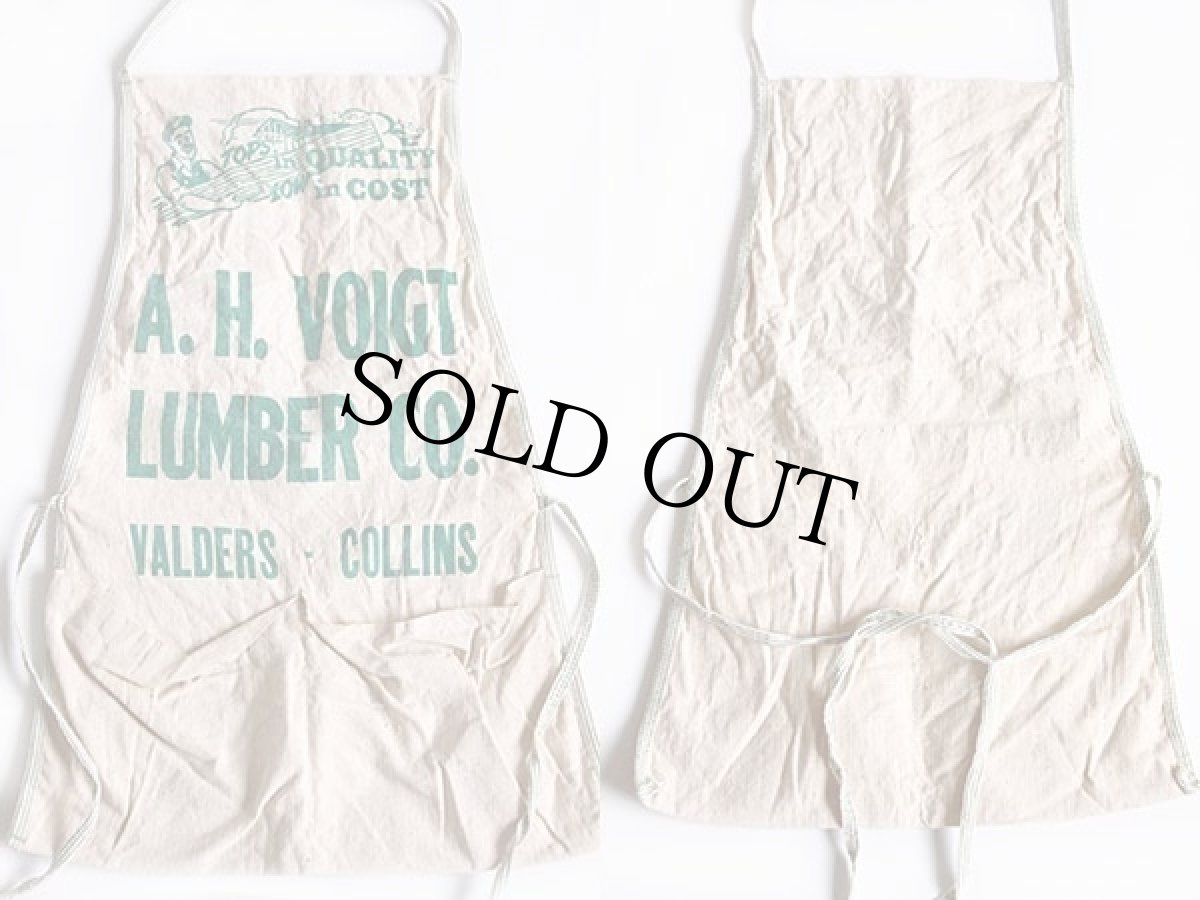画像2: ビンテージ A.H.VOIGT LUMBER CO. キャンバス ワークエプロン 生成り (2)