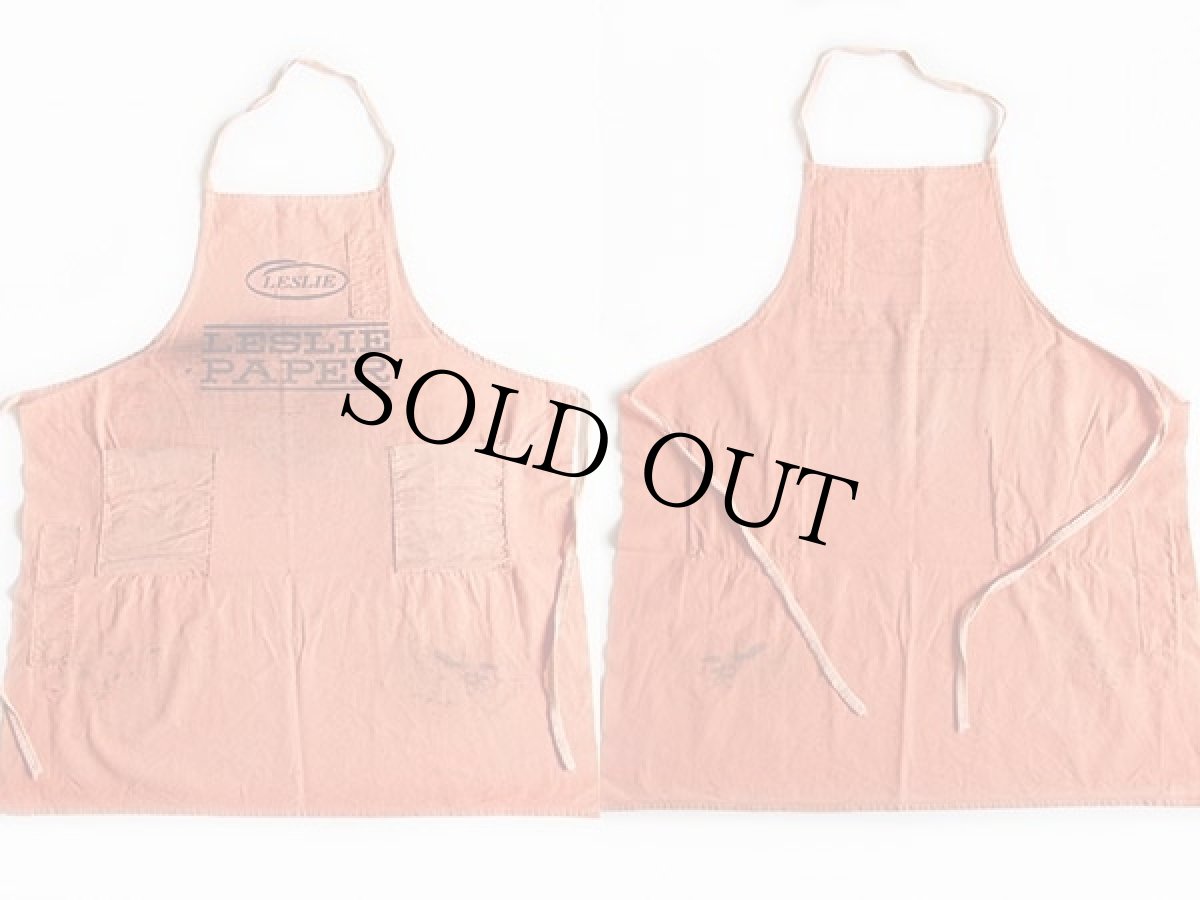 画像2: ビンテージ LESLIE PAPER キャンバス ワークエプロン サーモンピンク★A (2)