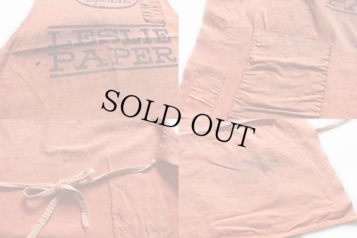 画像3: ビンテージ LESLIE PAPER キャンバス ワークエプロン サーモンピンク★A (3)