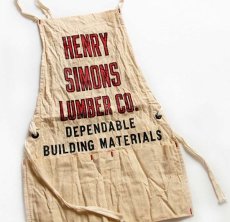 画像1: ビンテージ HENRY SIMONS LUMBER CO. キャンバス ワークエプロン 生成り (1)