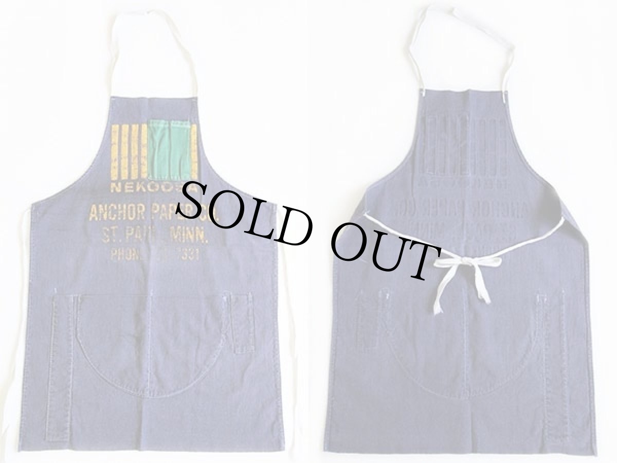 画像2: ビンテージ ANCHOR PAPER CO. キャンバス ワークエプロン 紺 (2)