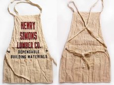 画像2: ビンテージ HENRY SIMONS LUMBER CO. キャンバス ワークエプロン 生成り (2)