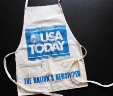 画像1: ビンテージ USA TODAY THE NATION'S NEWSPAPER キャンバス ワークエプロン 生成り★B  (1)