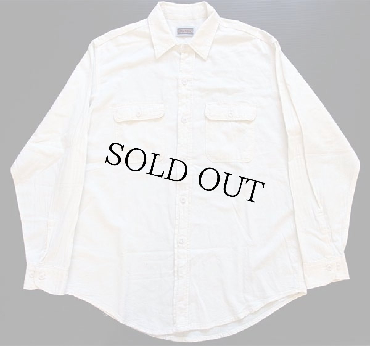 画像2: 80s BIGMACビッグマック 無地 コットン ワークシャツ 生成り (2)