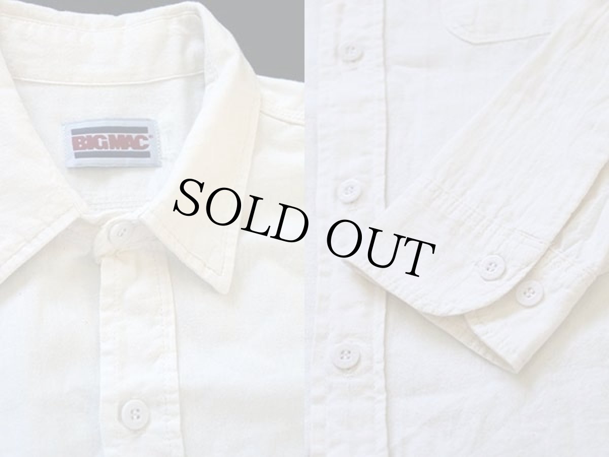 画像3: 80s BIGMACビッグマック 無地 コットン ワークシャツ 生成り (3)