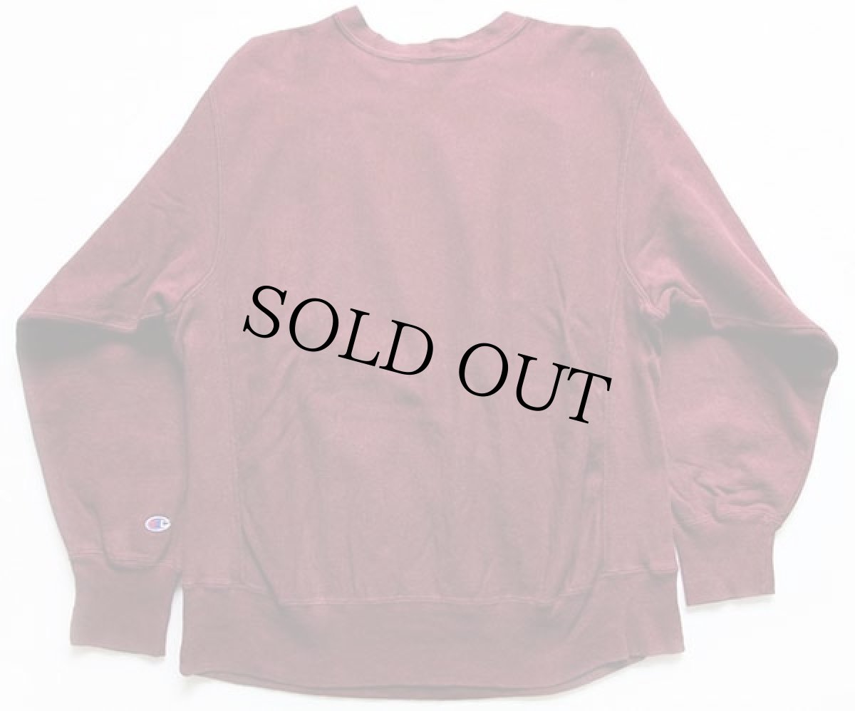 画像2: 80s USA製 Championチャンピオン 無地 目無し リバースウィーブ スウェット バーガンディ XL★ブランク (2)