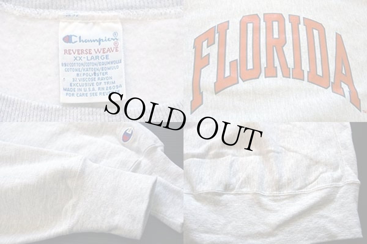 画像3: 90s USA製 Championチャンピオン FLORIDA リバースウィーブ スウェット 杢グレー XXL (3)