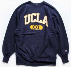 画像1: 90s USA製 Championチャンピオン UCLA XXL リバースウィーブ スウェット 紺 XXL (1)