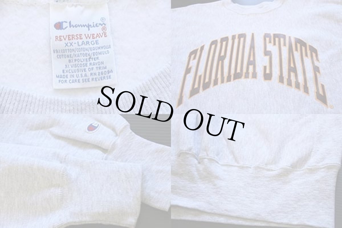 画像3: 90s USA製 Championチャンピオン FLORIDA STATE リバースウィーブ スウェット 杢グレー XXL (3)