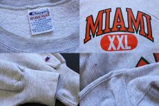 画像3: 90s USA製 Championチャンピオン MIAMI XXL リバースウィーブ スウェット 杢グレー XL (3)