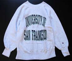 画像1: 90s メキシコ製 Championチャンピオン UNIVERSITY OF SAN FRANCISCO リバースウィーブ スウェット 杢グレー M (1)