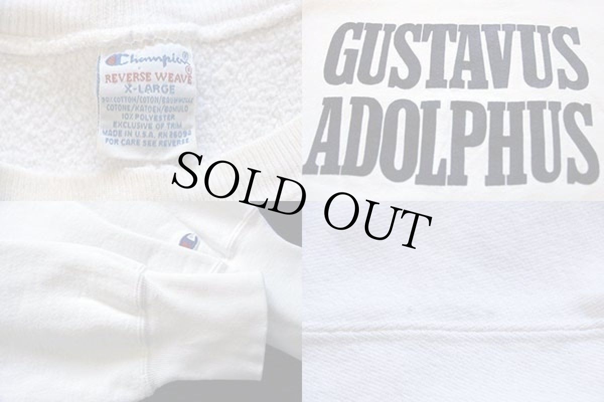 画像3: 90s USA製 Championチャンピオン GUSTAVUS ADOLPHUS リバースウィーブ スウェット 白 XL (3)