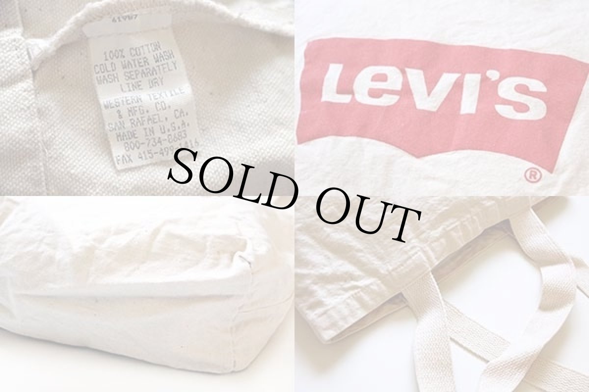 画像3: 80s USA製 Levi'sリーバイス キャンバス トートバッグ エコバッグ 生成り (3)
