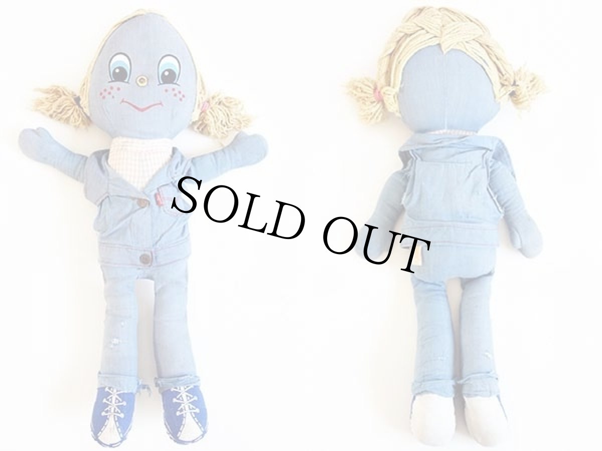 画像2: 70s LEVI'Sリーバイス BIGE デニム ラグドール ボロ★ぬいぐるみ (2)