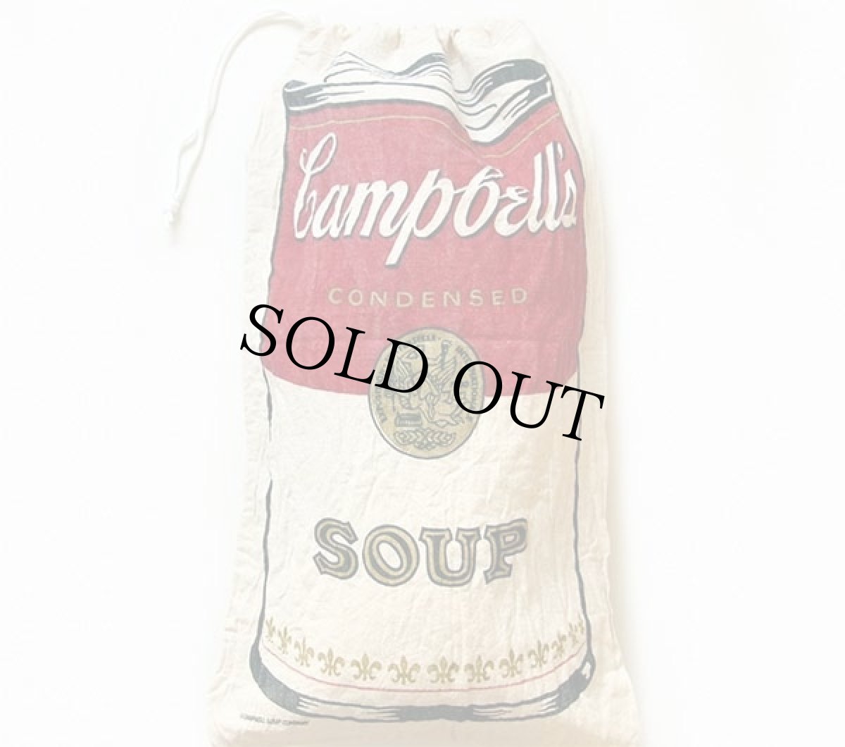 画像2: ビンテージ Campbell's SOUP キャンベル スープ 染み込みプリント 布袋★アンディウォーホル (2)