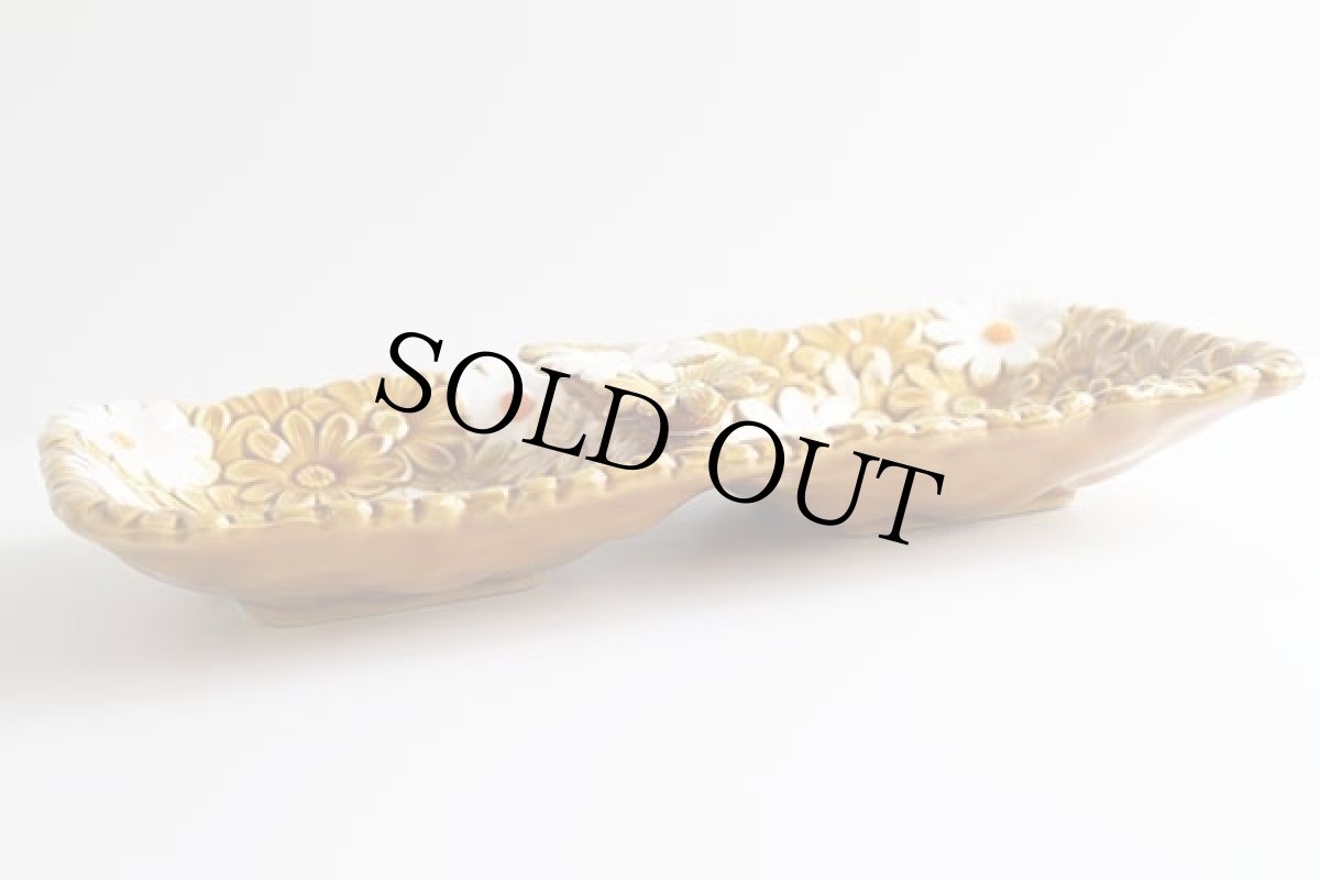 画像2: ビンテージ フラワー柄 セラミック プレート★小物入れ (2)