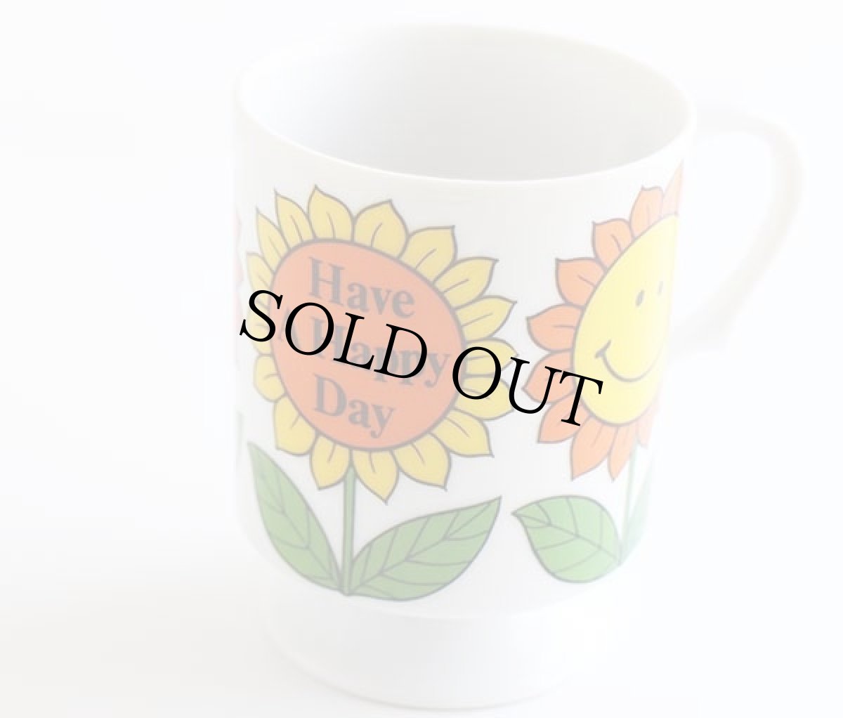 画像2: 70s 日本製 Have A Happy Day ひまわり スマイル マグカップ★コップ (2)